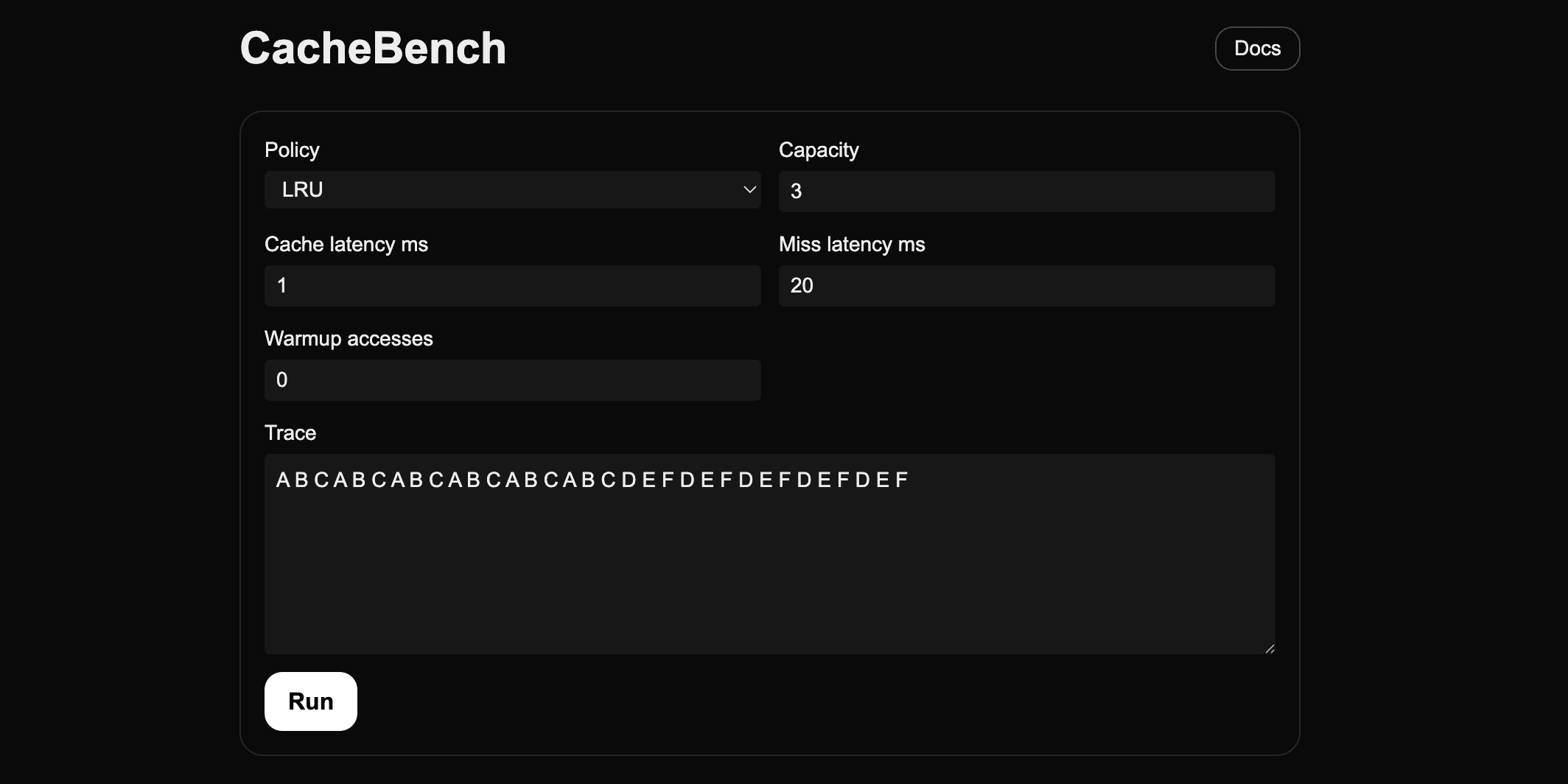 CacheBench screenshot 1